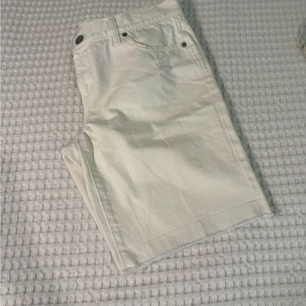 Ann Taylor White Cotton Jean Shorts